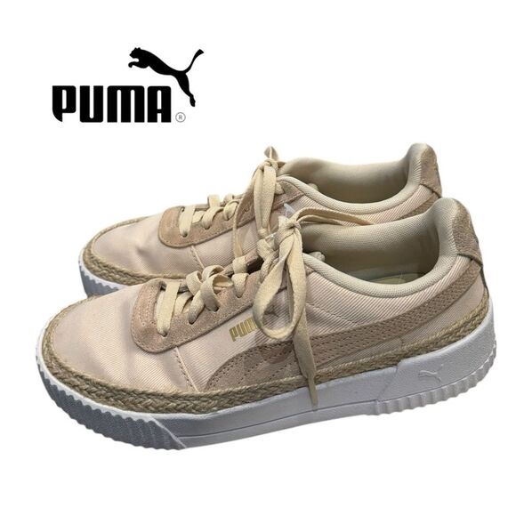 Puma Carina Espadrille SD Canvas Platform Jute Tennis Shoe, 388388 Sneakers 8.5 - Picture 2 of 6